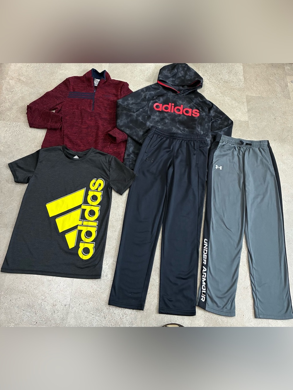 Boys UNDER ARMOUR/ADIDAS Sweatpants..Sweatshirts & Shirt, sz Large